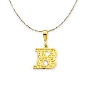 14k Yellow Gold, Ashley, Initial B Necklace - 18 Inch